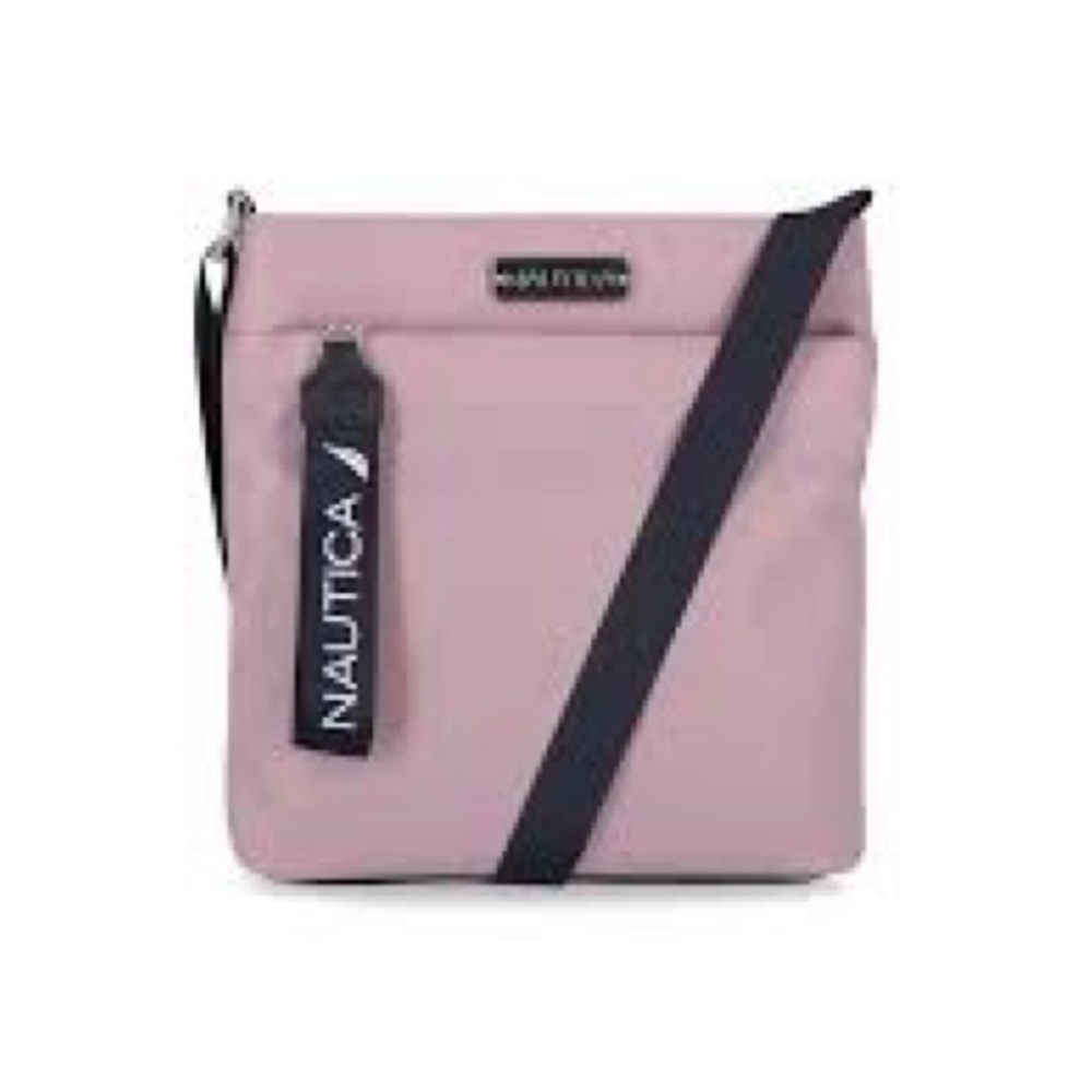 Nautica Diver Nylon Small Crossbody Bag Purse Adjustable Shoulder Strap Mauve - Picture 9 of 13